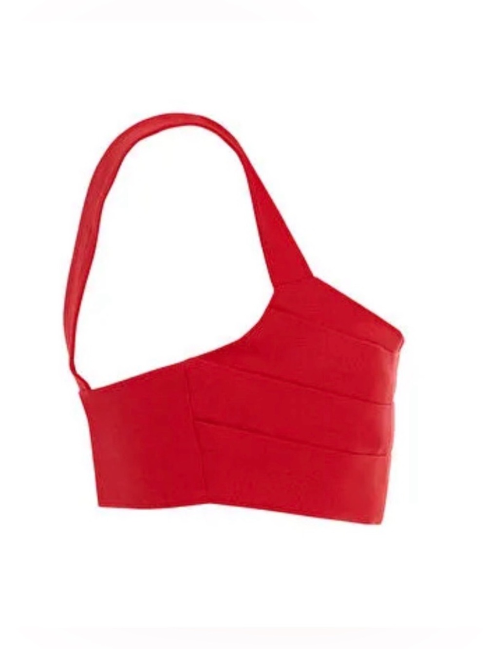 Structured Red Bustier Crop Top - Picture 3 of 6